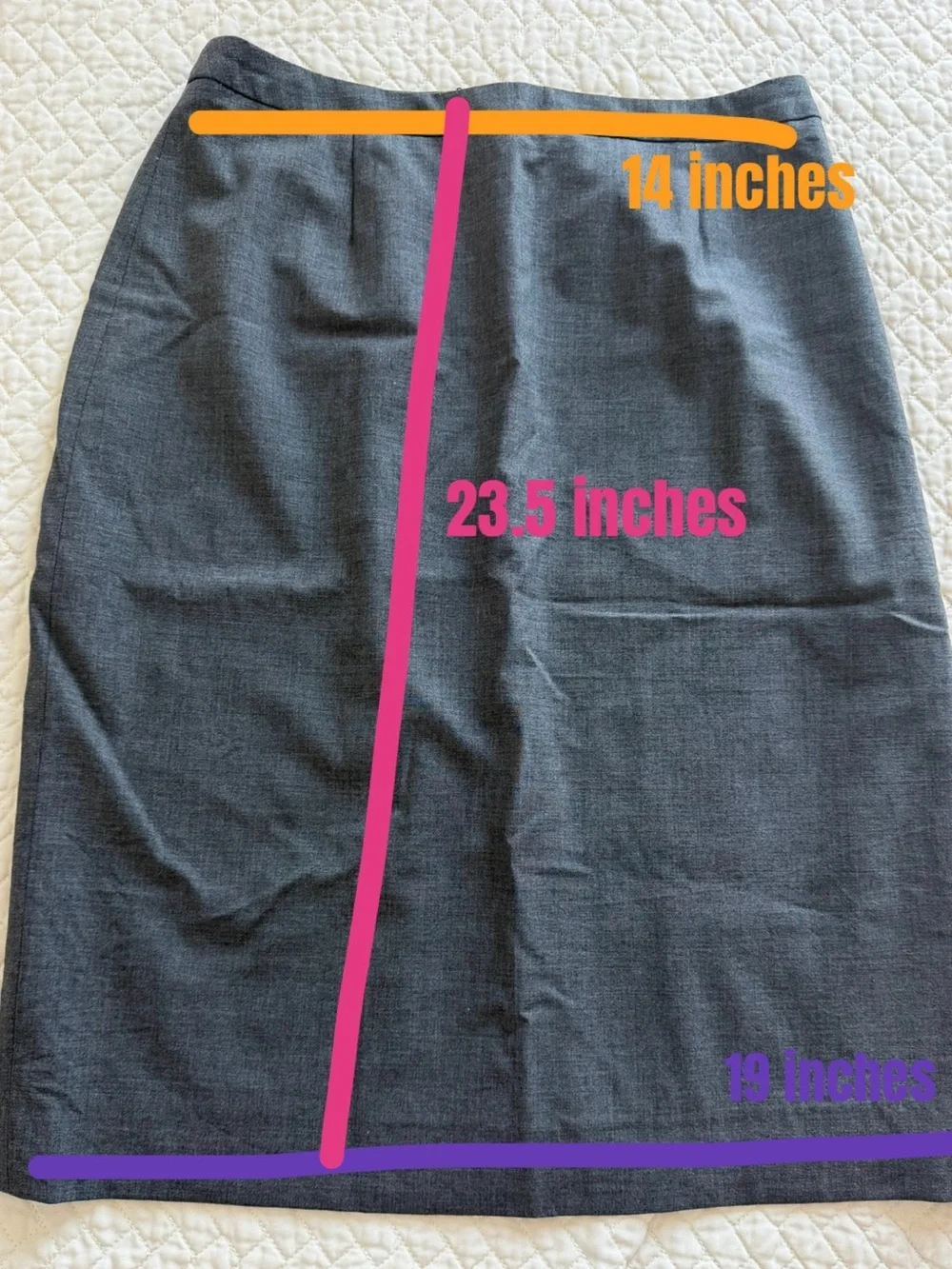 Brooks Brothers Gray Wool Blend Pencil Skirt Size 4 Made in Italy